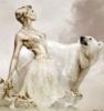 Схема вышивки «Девушка и белый медведь»