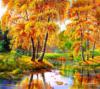 Схема вышивки «Осенний пейзаж берёзовой рощи»