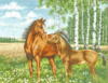 Схема вышивки «Лошади на поляне»