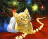 Схема вышивки «Рождественский котенок»