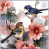 Схема вышивки «Птички певчие в цветах»