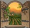 Схема вышивки «Вид из окна на виноградник»