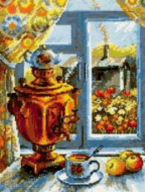 Схема вышивки Самовар Схема вышивки Самовар