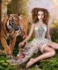 Схема вышивки «Девушка и тигром»