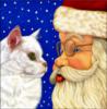 Схема вышивки «Дед Мороз и кот»