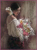 Схема вышивки «Девушка с цветами»