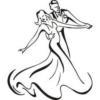Схема вышивки «Черно-белый танец»
