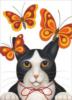 Схема вышивки «Кошка и бабочки»